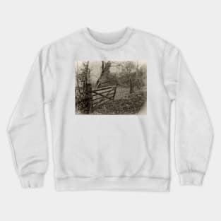 A rustic dilapidated farm gate. Crewneck Sweatshirt